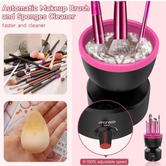 Electric Makeup Brush Cleaner Machine, Powerful Adjustable Speed - Picture 3 of 6